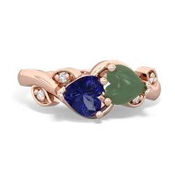 Lab Sapphire Floral Elegance 14K Rose Gold ring R5790