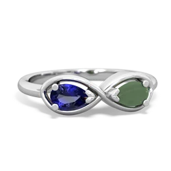 Lab Sapphire Infinity 14K White Gold ring R5050