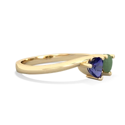 Lab Sapphire Sweethearts 14K Yellow Gold ring R5260