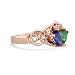 Lab Sapphire 'One Heart' Celtic Knot Claddagh 14K Rose Gold ring R5322