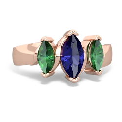 Lab Sapphire Three Peeks 14K Rose Gold ring R2433