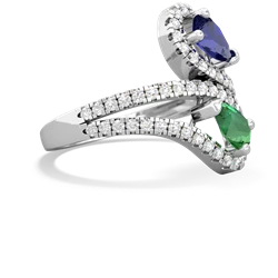 Lab Sapphire Diamond Dazzler 14K White Gold ring R3000