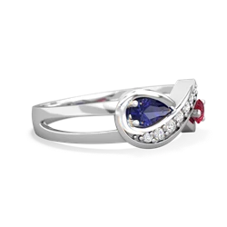 Lab Sapphire Diamond Infinity 14K White Gold ring R5390