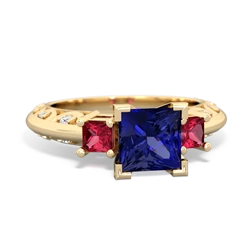 Lab Sapphire Eternal Embrace Engagement 14K Yellow Gold ring C2001