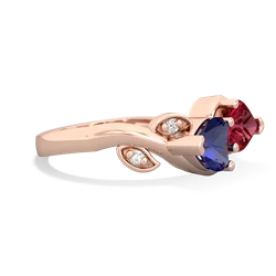 Lab Sapphire Floral Elegance 14K Rose Gold ring R5790