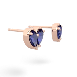 Lab Sapphire 'Our Heart' 14K Rose Gold earrings E5072