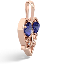 Lab Sapphire Celtic Trinity Heart 14K Rose Gold pendant P5331