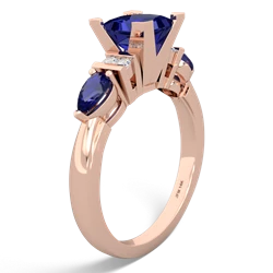 Lab Pink Sapphire 6Mm Princess Eternal Embrace Engagement 14K Rose Gold ring C2002