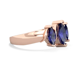 Lab Sapphire Three Peeks 14K Rose Gold ring R2433