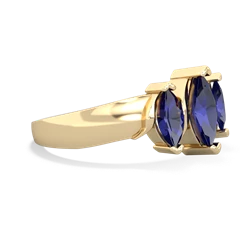 Lab Sapphire Three Peeks 14K Yellow Gold ring R2433