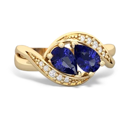 Lab Sapphire Summer Winds 14K Yellow Gold ring R5342