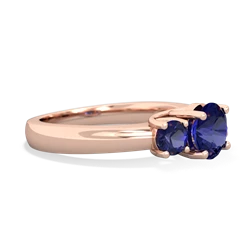 Amethyst Three Stone Round Trellis 14K Rose Gold ring R4018