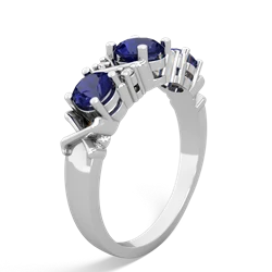 Sapphire Hugs And Kisses 14K White Gold ring R5016