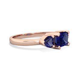 Blue Topaz Three Stone 14K Rose Gold ring R5235