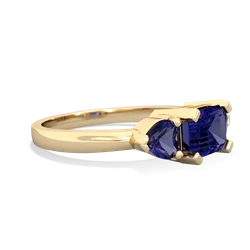 Lab Pink Sapphire Three Stone 14K Yellow Gold ring R5235