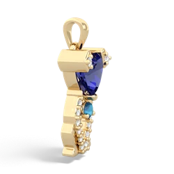 Lab Sapphire Puppy Love 14K Yellow Gold pendant P5800