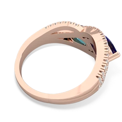 Lab Sapphire Diamond Rivers 14K Rose Gold ring R3070