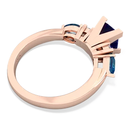 Lab Sapphire 6Mm Princess Eternal Embrace Engagement 14K Rose Gold ring C2002