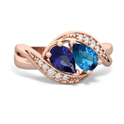 Lab Sapphire Summer Winds 14K Rose Gold ring R5342