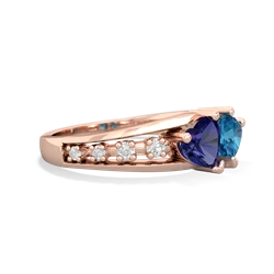 Lab Sapphire Heart To Heart 14K Rose Gold ring R3342