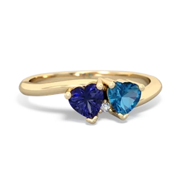 Lab Sapphire Sweethearts 14K Yellow Gold ring R5260