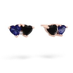 Lab Sapphire Sweethearts 14K Rose Gold earrings E5260