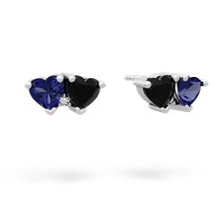 Lab Sapphire Sweethearts 14K White Gold earrings E5260