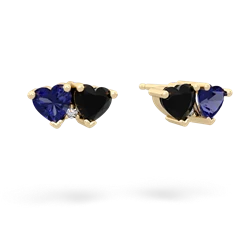 Lab Sapphire Sweethearts 14K Yellow Gold earrings E5260