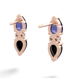 Lab Sapphire Bowtie Drop 14K Rose Gold earrings E0865