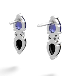 Lab Sapphire Bowtie Drop 14K White Gold earrings E0865