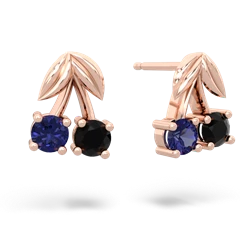 Lab Sapphire Sweet Cherries 14K Rose Gold earrings E7001