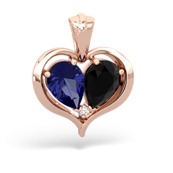 Lab Sapphire Two Become One 14K Rose Gold pendant P5330