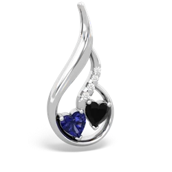 Lab Sapphire Keepsake Curves 14K White Gold pendant P5450