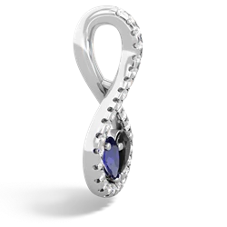 Lab Sapphire Pave Twist 'One Heart' 14K White Gold pendant P5360