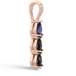 Lab Sapphire Dew Drops 14K Rose Gold pendant P2251