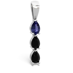 Lab Sapphire Dew Drops 14K White Gold pendant P2251