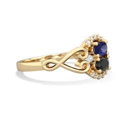 Lab Sapphire Love Nest 14K Yellow Gold ring R5860