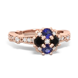 Lab Sapphire Sparkling Tiara Cluster 14K Rose Gold ring R26293RD