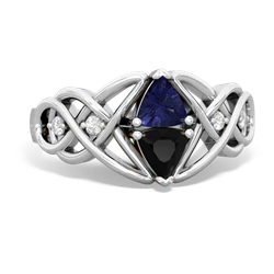 Lab Sapphire Keepsake Celtic Knot 14K White Gold ring R5300