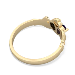 Lab Sapphire 'Our Heart' Claddagh 14K Yellow Gold ring R2388