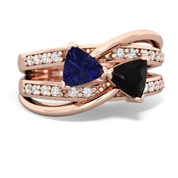 Lab Sapphire Bowtie 14K Rose Gold ring R2360