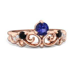 Lab Sapphire Crown Keepsake 14K Rose Gold ring R5740