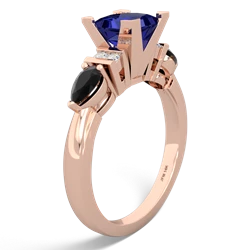 Lab Sapphire 6Mm Princess Eternal Embrace Engagement 14K Rose Gold ring C2002