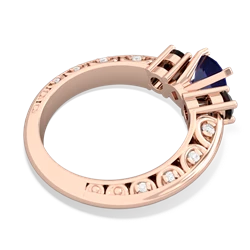 Lab Sapphire Art Deco Eternal Embrace Engagement 14K Rose Gold ring C2003