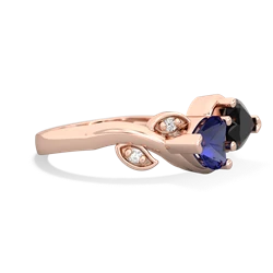 Lab Sapphire Floral Elegance 14K Rose Gold ring R5790