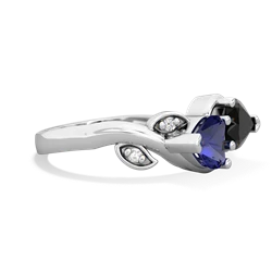 Lab Sapphire Floral Elegance 14K White Gold ring R5790