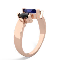 Lab Sapphire Three Peeks 14K Rose Gold ring R2433