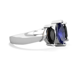 Lab Sapphire Three Peeks 14K White Gold ring R2433