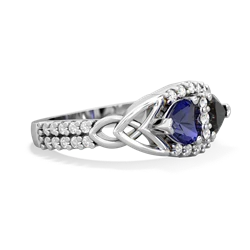 Lab Sapphire Sparkling Celtic Knot 14K White Gold ring R2645