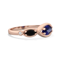 Lab Sapphire Milgrain Marquise 14K Rose Gold ring R5700